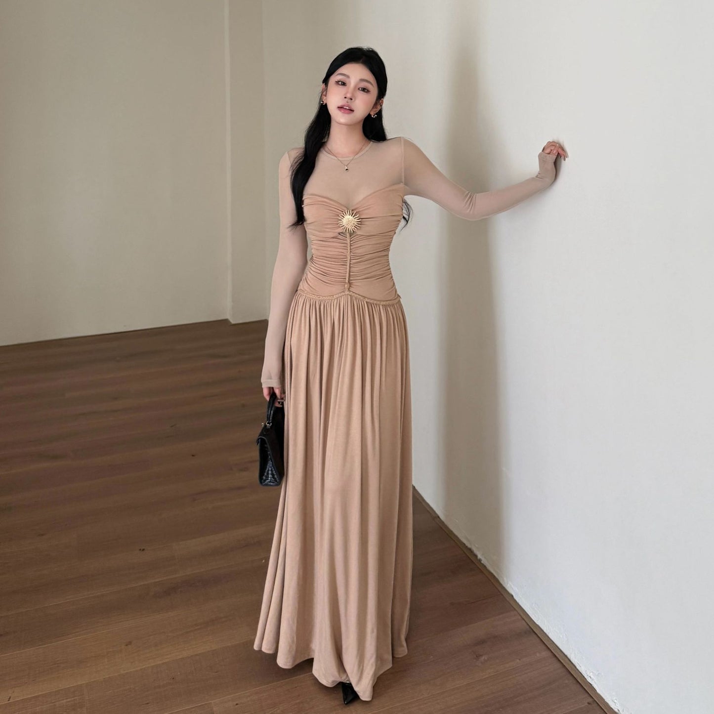 French Waist-Cinch Swing Skirt