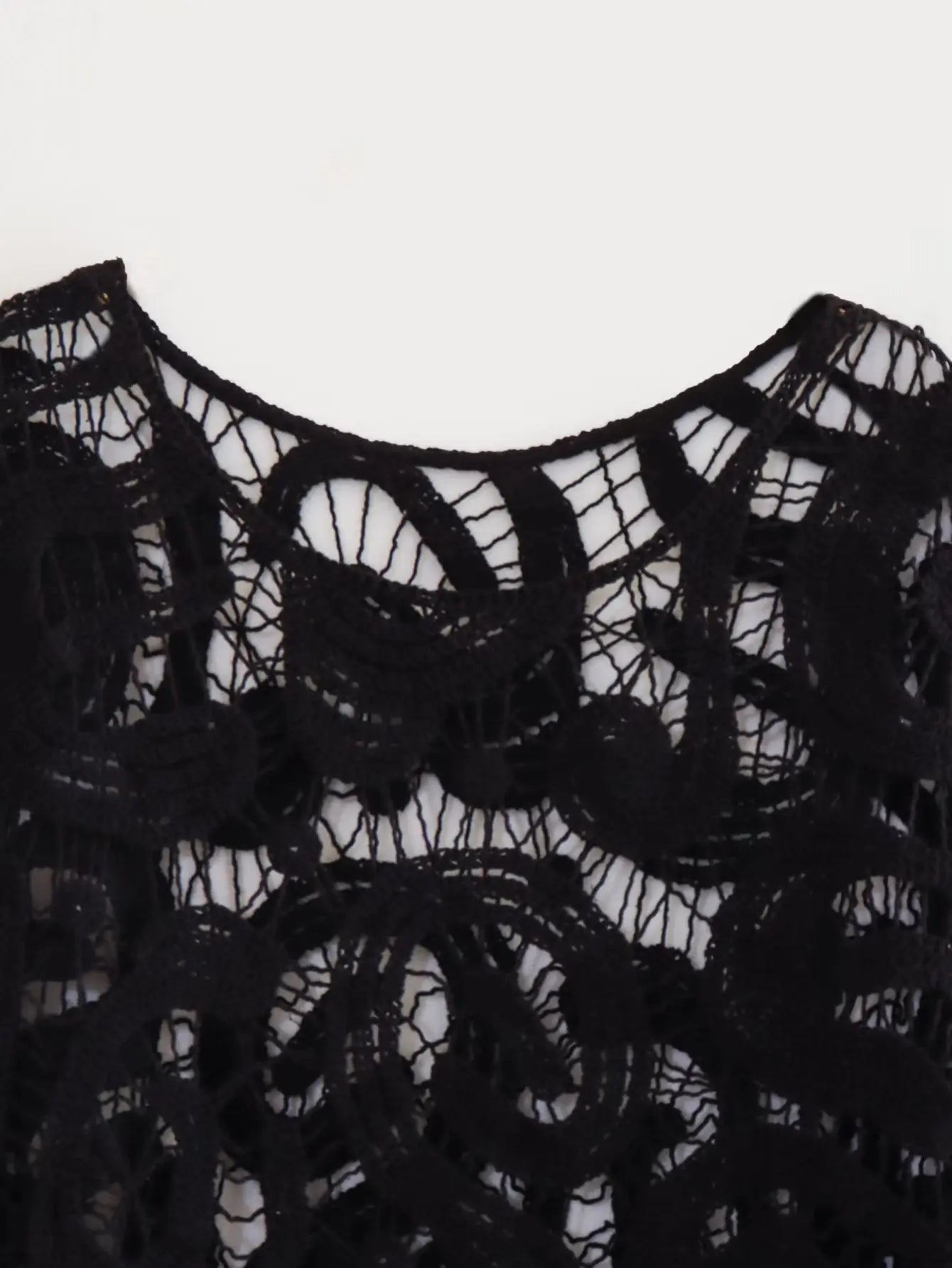 Women Crochet Knitted Hollow Out Blouses Long Sleeve Crop Tops Black Khaki Shirts