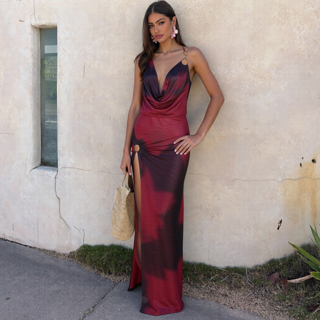 Backless V-Slit Allure Dress