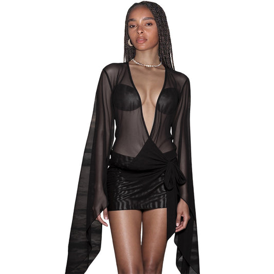 Deep V Bodycon Skirt