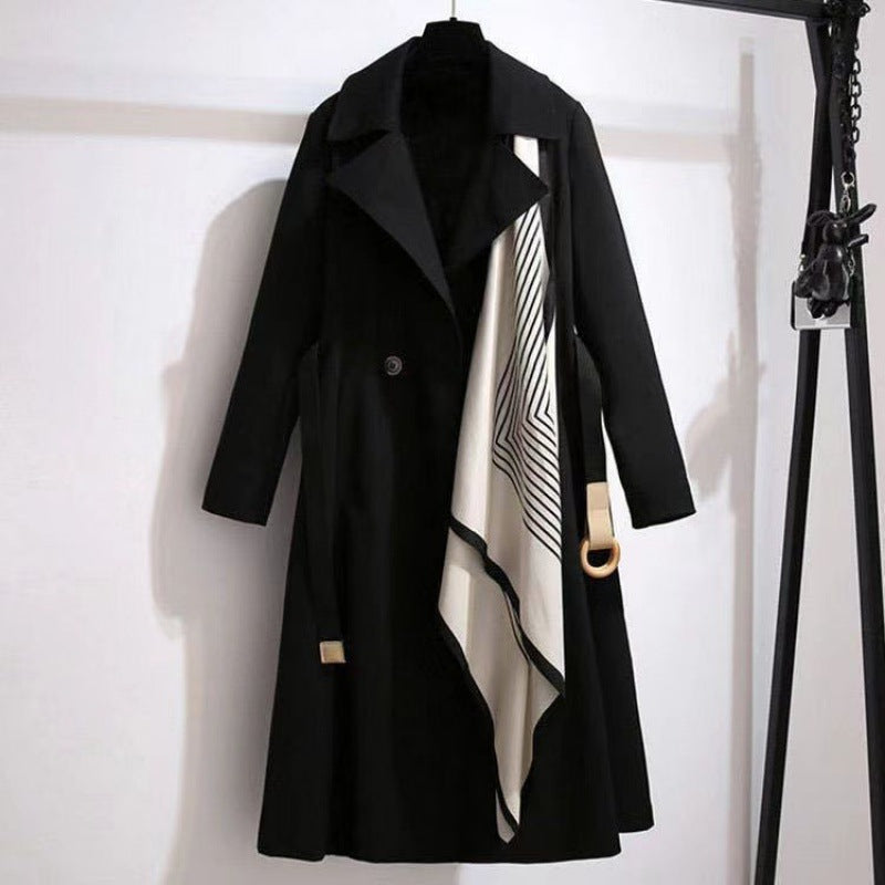 Chic Autumn/Winter Women's Longline Slim Fit Trench Coat Fashionable and Youthful Look Oversized Size Outerwear