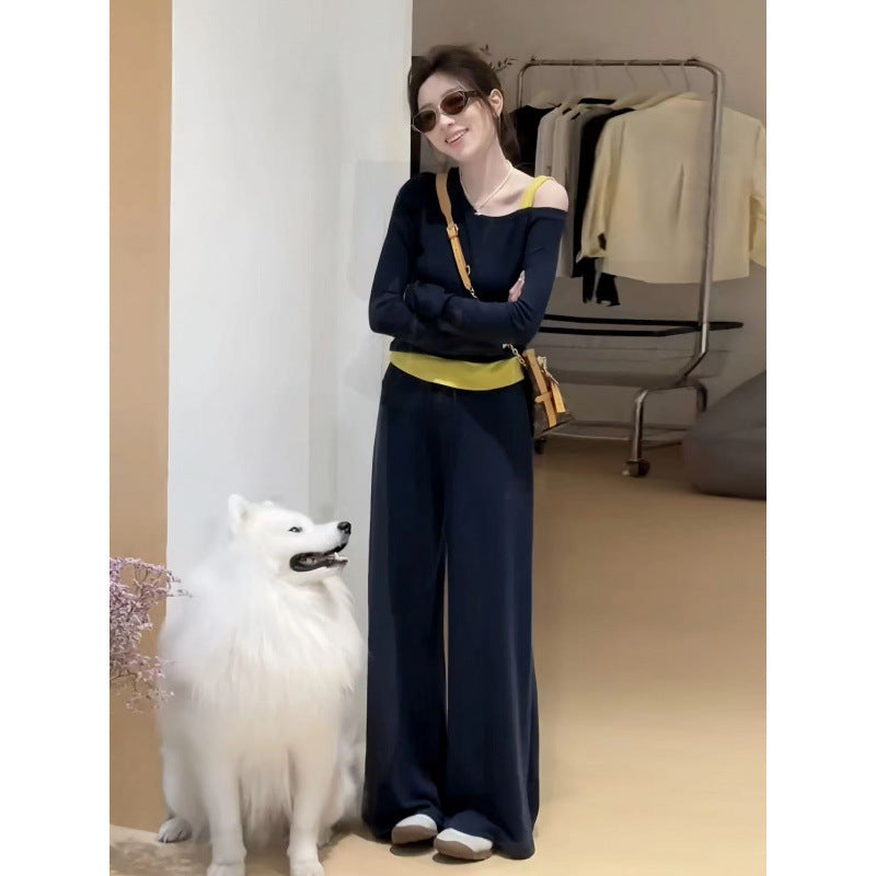 Colorblock Shoulder Two-Piece