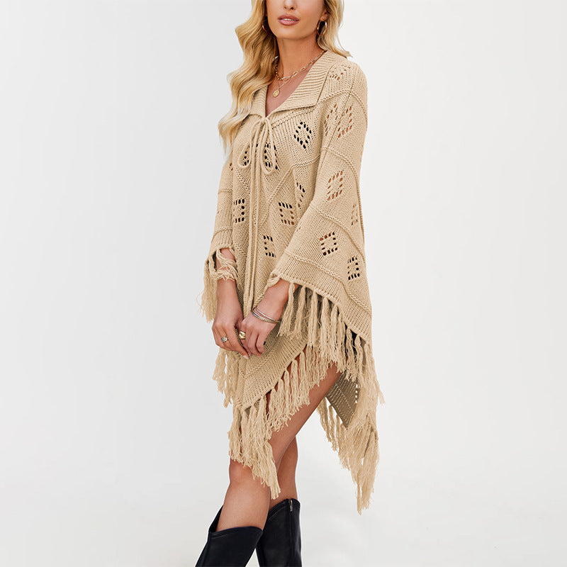 Women's shawl tassel knit autumn and winter