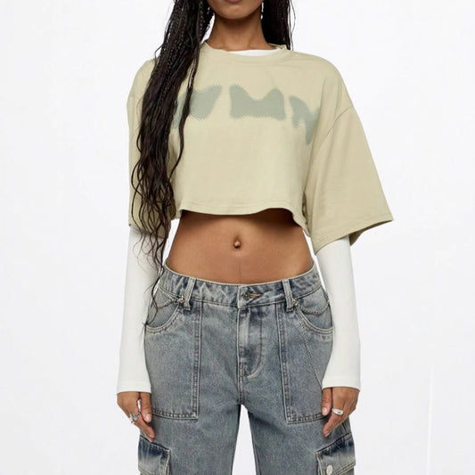 Women's Crop Top Loose Short Sleeve T-Shirt