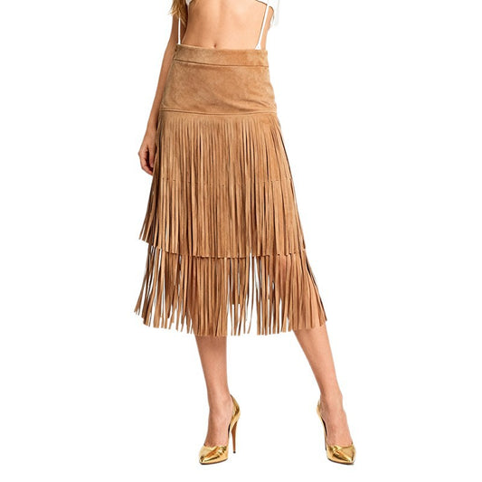 Solid color long skirt