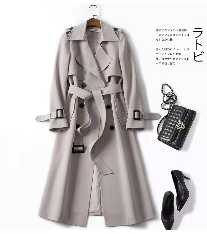 Chic Mid-Length Trench Coat  Oversized Petite-Friendly Knee-Length Outerwear