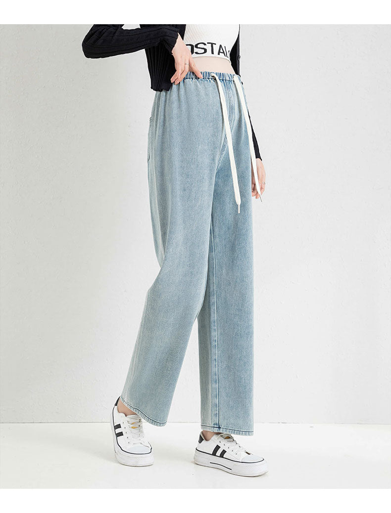 Pregnant women's pants for spring and summer outerwear, loose cropped stretch free jeans, loose and slimming wide leg pants