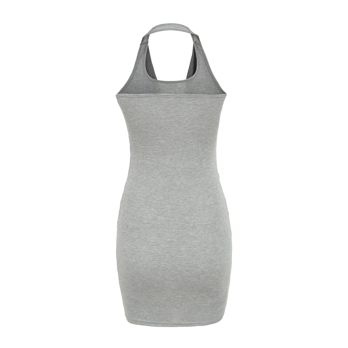 Swing collar patchwork hanging neck dress for women