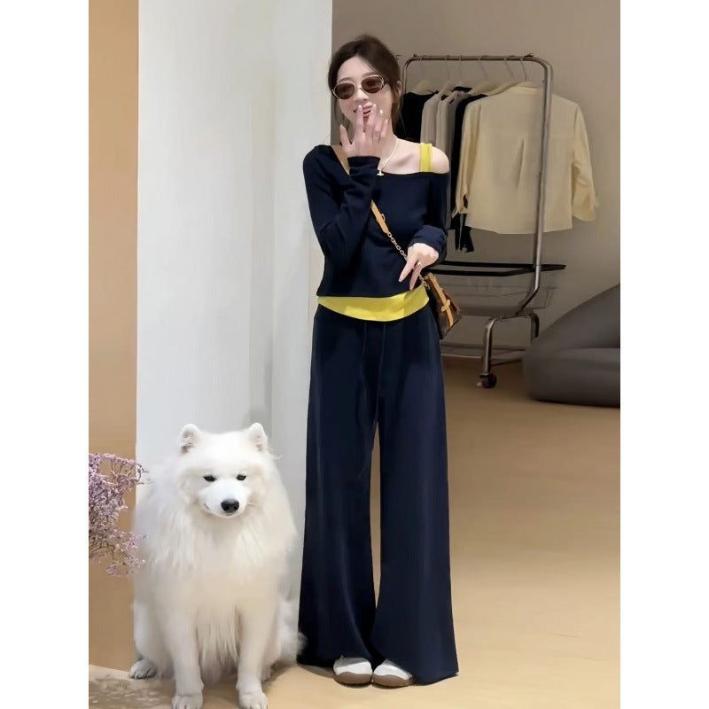 Colorblock Shoulder Two-Piece