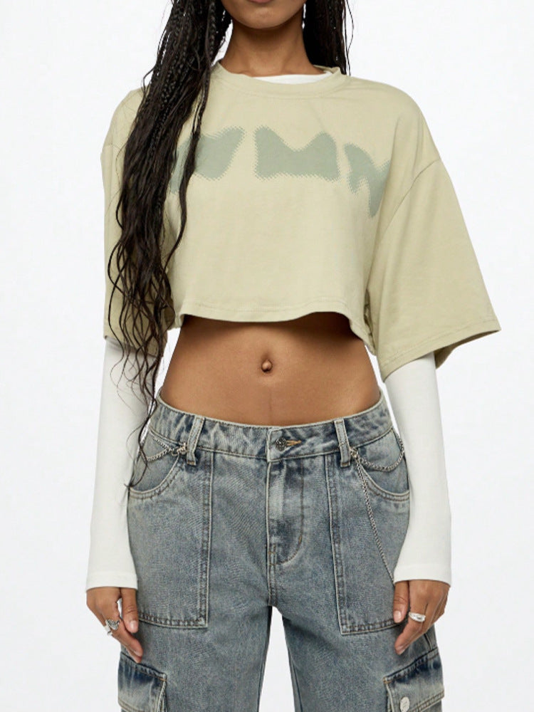 Women's Crop Top Loose Short Sleeve T-Shirt