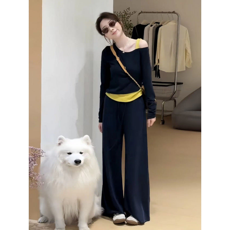 Colorblock Shoulder Two-Piece