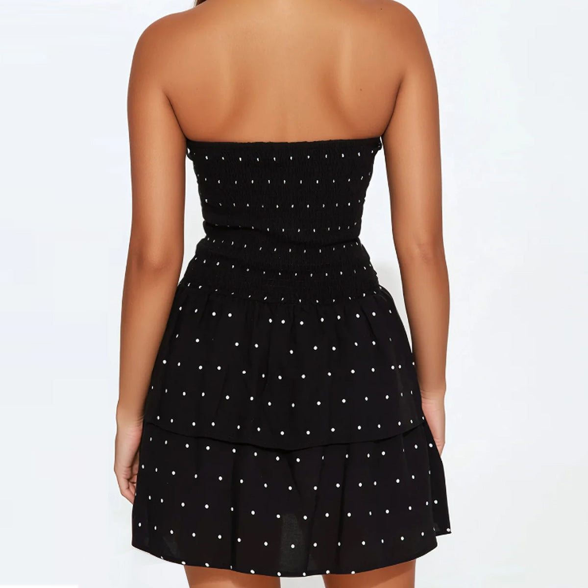 Backless printed strapless dress for women