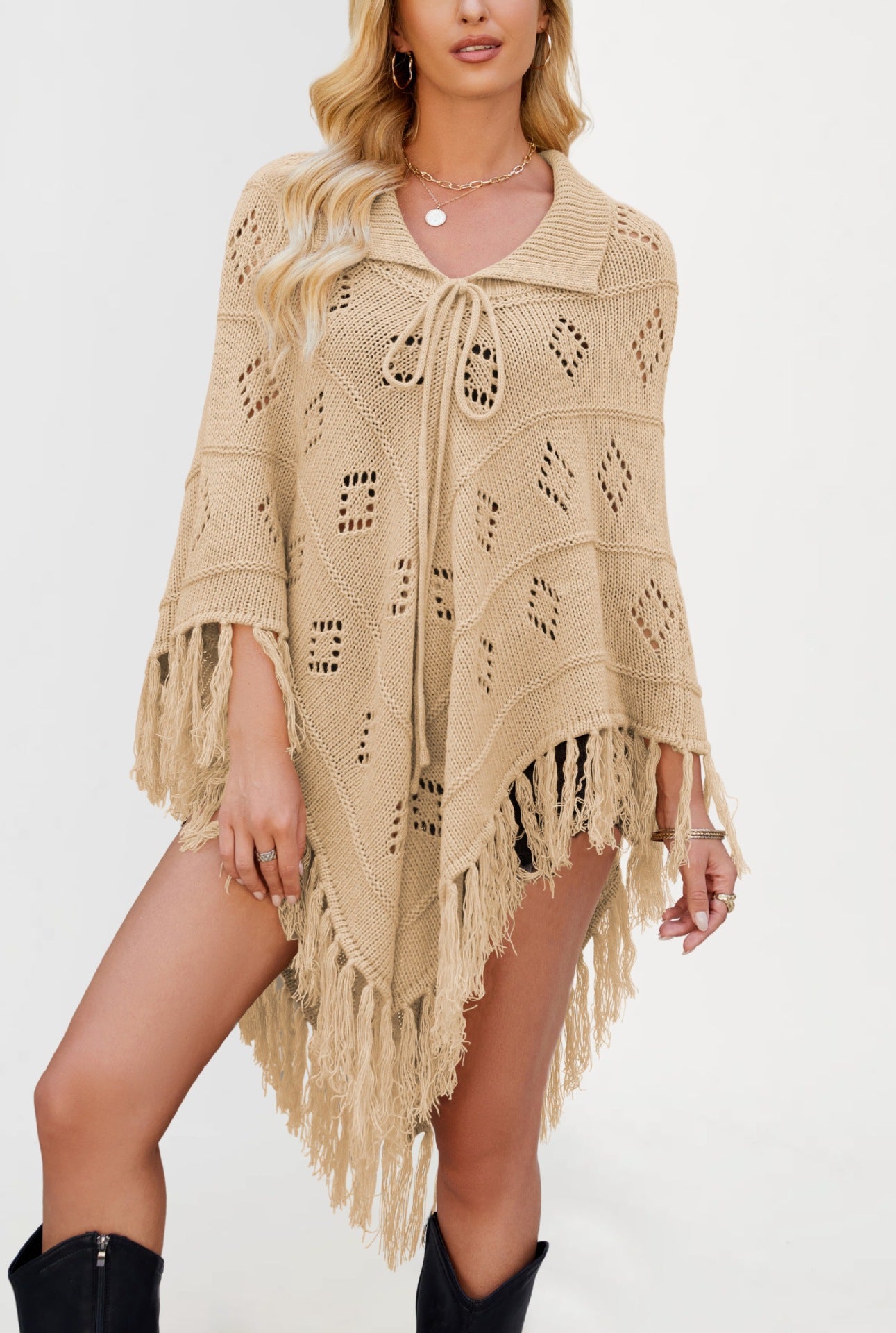 Women's shawl tassel knit autumn and winter