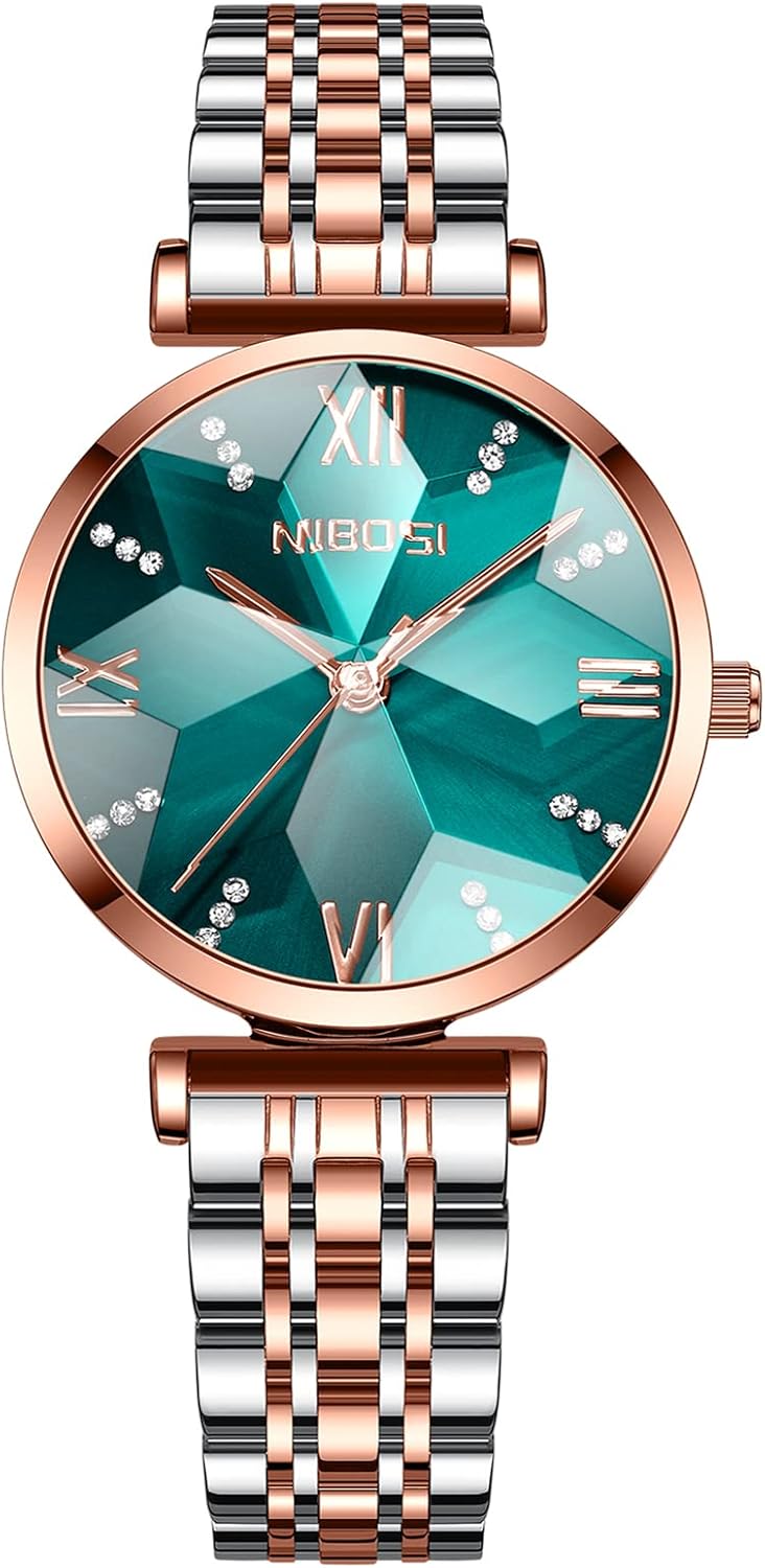 NIBOSI Watches For Women Analog Rose Gold Women's Watches for Girls&Miss&Ladies Diamond Studded with Stylish Watches Waterproof