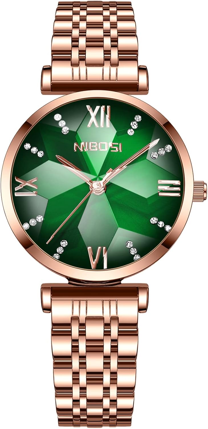 NIBOSI Watches For Women Analog Rose Gold Women's Watches for Girls&Miss&Ladies Diamond Studded with Stylish Watches Waterproof