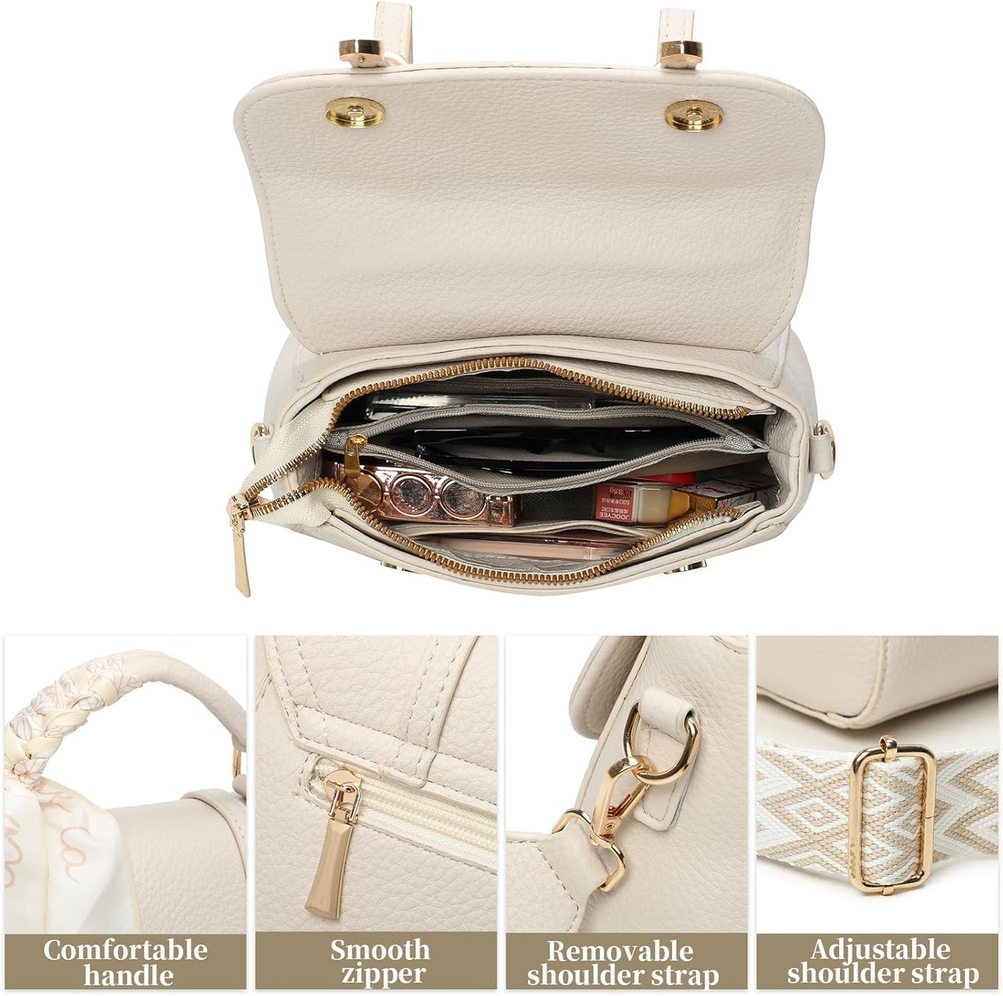 Crossbody Bag For Women, Leather Shoulder Bag, Fashion, Adjustable Shoulder Strap Thick Crossbody Bag, Travel Large Crossbody Bag, Multiple Storage Compartments, For Daily, Camping, Gifts For Women