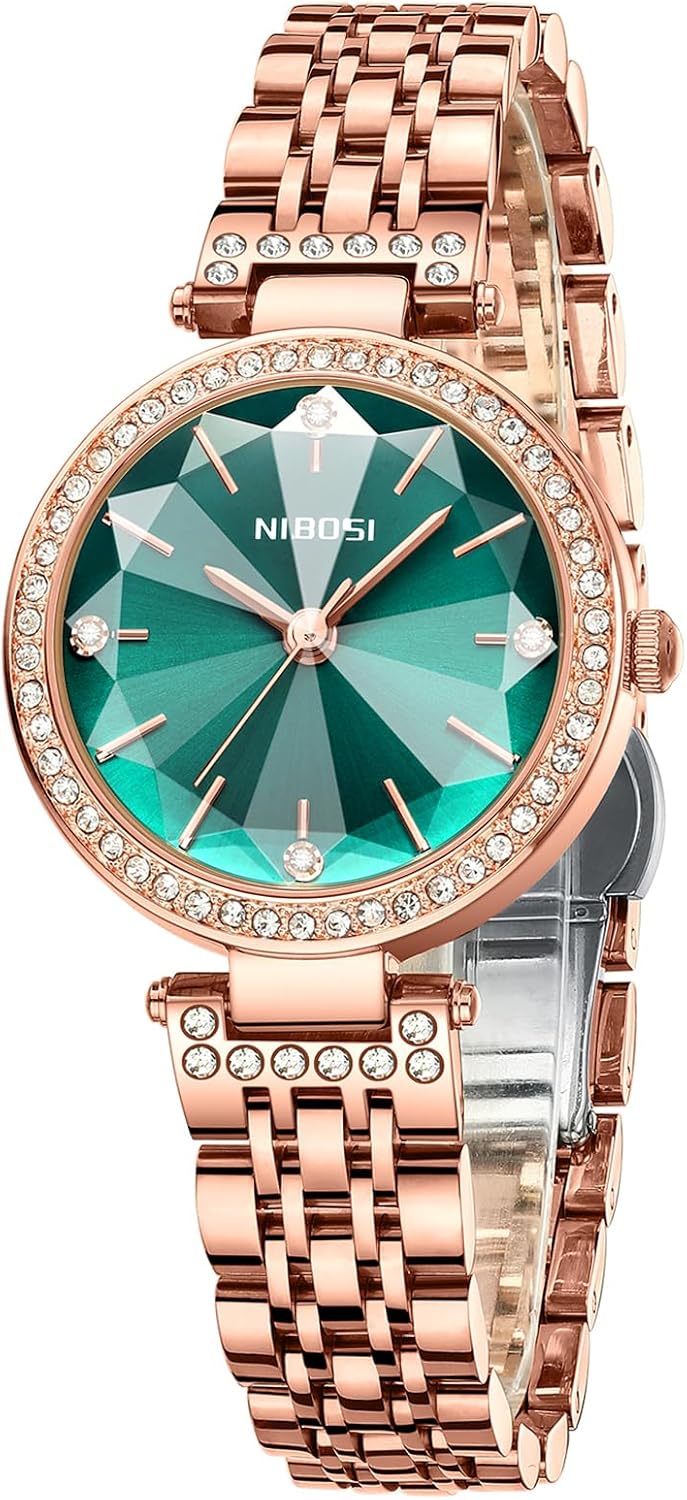 NIBOSI Watches For Women Analog Rose Gold Women's Watches for Girls&Miss&Ladies Diamond Studded with Stylish Watches Waterproof