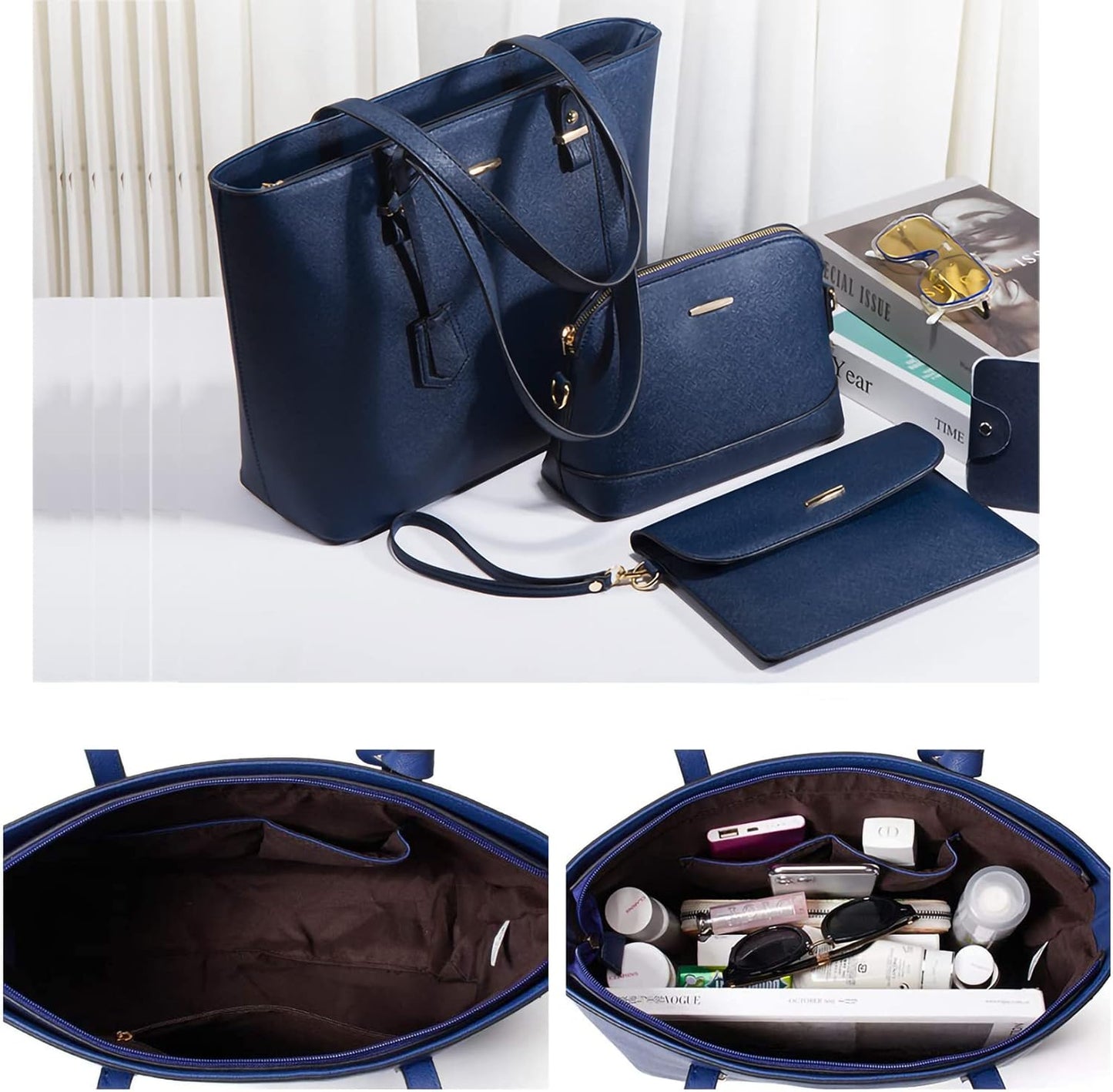 Women Fashion Handbags Wallet Tote Bag Shoulder Bag Satchel Purse Top Handle Set