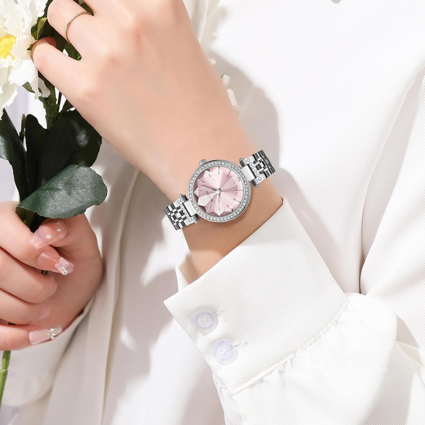 NIBOSI Watches For Women Analog Rose Gold Women's Watches for Girls&Miss&Ladies Diamond Studded with Stylish Watches Waterproof