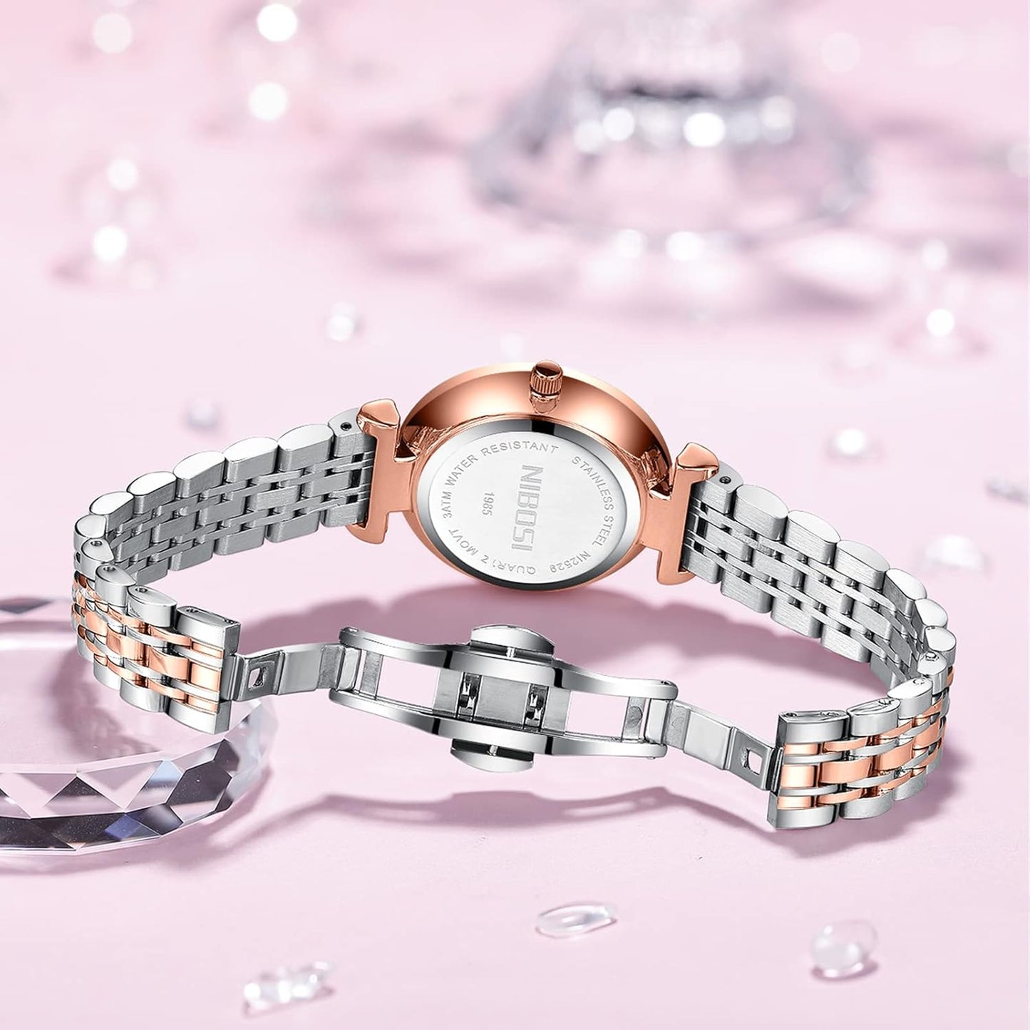 NIBOSI Watches For Women Analog Rose Gold Women's Watches for Girls&Miss&Ladies Diamond Studded with Stylish Watches Waterproof