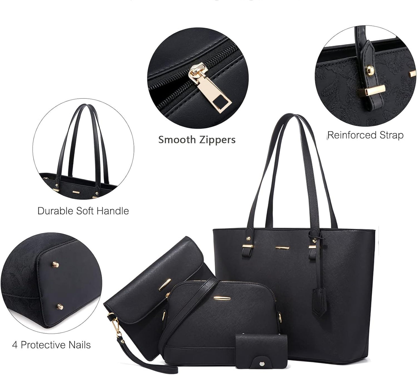 Women Fashion Handbags Wallet Tote Bag Shoulder Bag Satchel Purse Top Handle Set