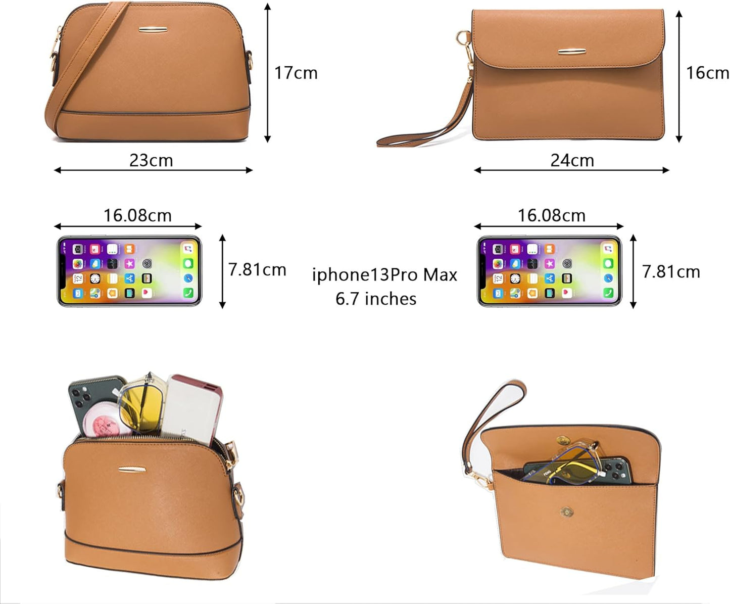 Women Fashion Handbags Wallet Tote Bag Shoulder Bag Satchel Purse Top Handle Set