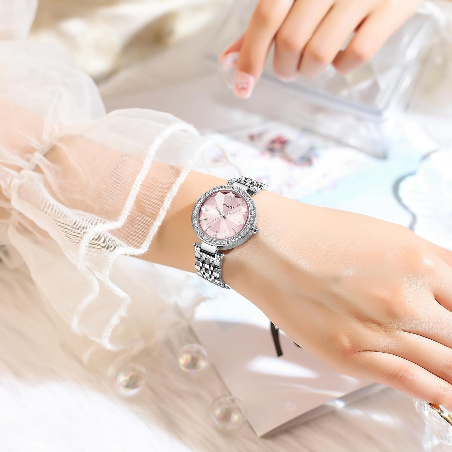 NIBOSI Watches For Women Analog Rose Gold Women's Watches for Girls&Miss&Ladies Diamond Studded with Stylish Watches Waterproof