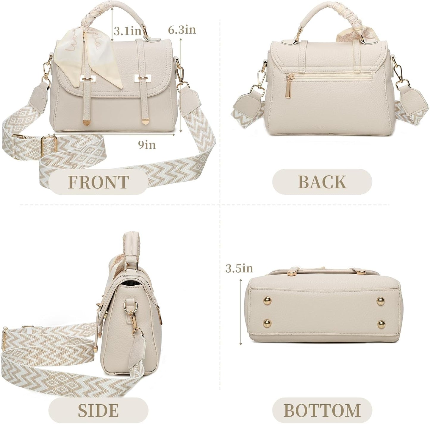 Crossbody Bag For Women, Leather Shoulder Bag, Fashion, Adjustable Shoulder Strap Thick Crossbody Bag, Travel Large Crossbody Bag, Multiple Storage Compartments, For Daily, Camping, Gifts For Women