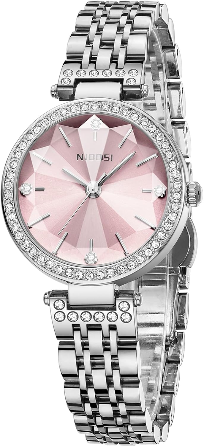 NIBOSI Watches For Women Analog Rose Gold Women's Watches for Girls&Miss&Ladies Diamond Studded with Stylish Watches Waterproof