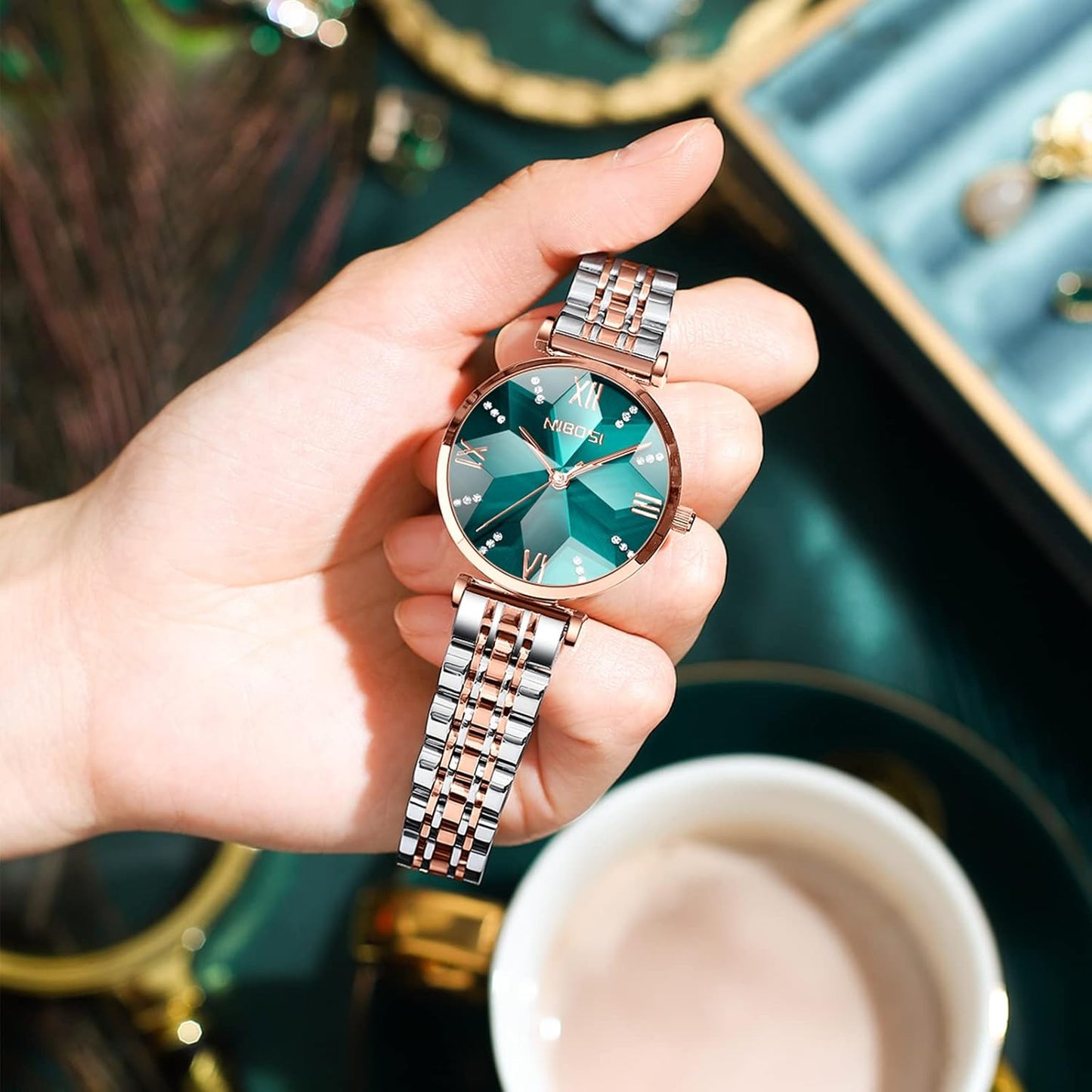 NIBOSI Watches For Women Analog Rose Gold Women's Watches for Girls&Miss&Ladies Diamond Studded with Stylish Watches Waterproof