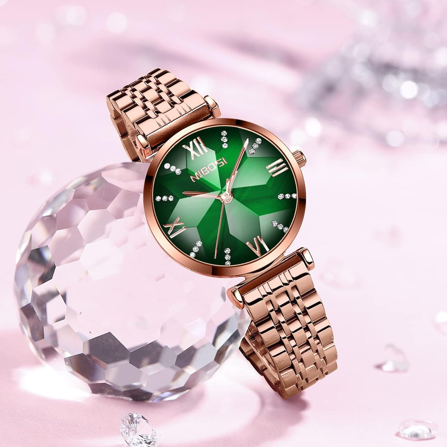 NIBOSI Watches For Women Analog Rose Gold Women's Watches for Girls&Miss&Ladies Diamond Studded with Stylish Watches Waterproof