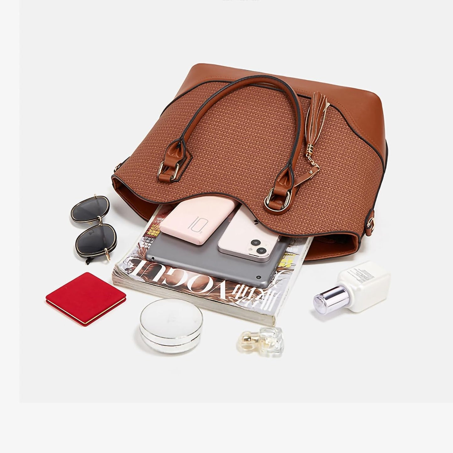 Women Fashion Handbags Wallet Tote Bag Shoulder Bag Satchel Purse Top Handle Set