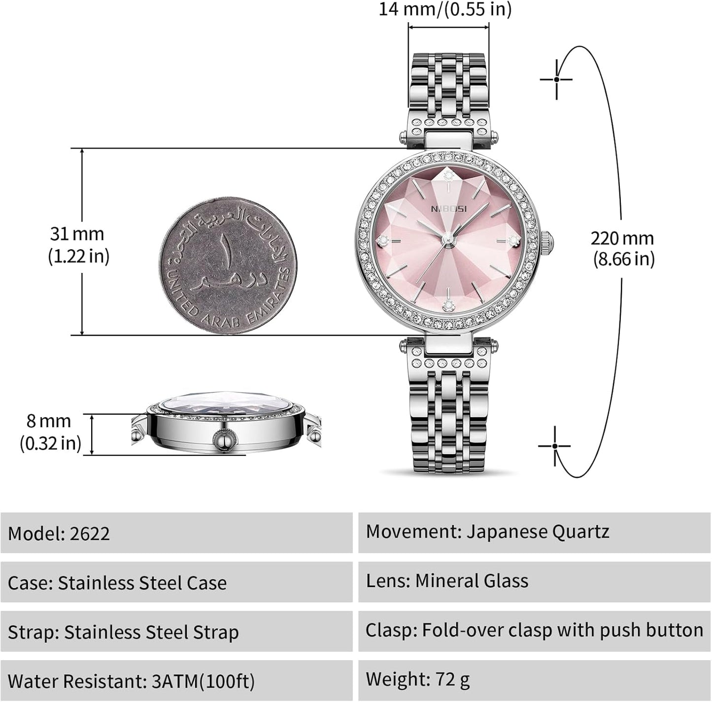 NIBOSI Watches For Women Analog Rose Gold Women's Watches for Girls&Miss&Ladies Diamond Studded with Stylish Watches Waterproof