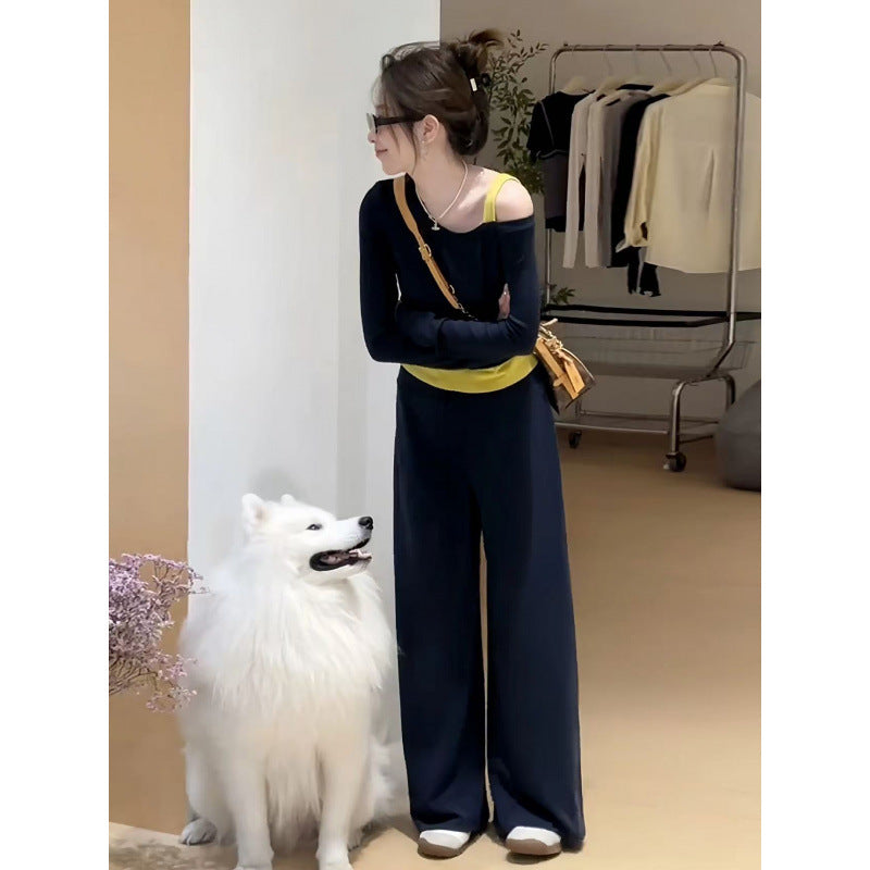 Colorblock Shoulder Two-Piece