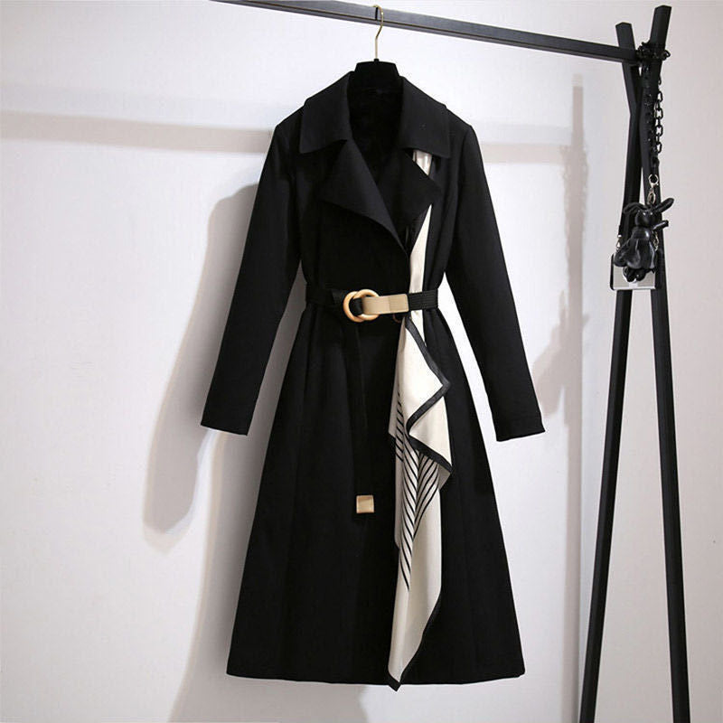 Chic Autumn/Winter Women's Longline Slim Fit Trench Coat Fashionable and Youthful Look Oversized Size Outerwear