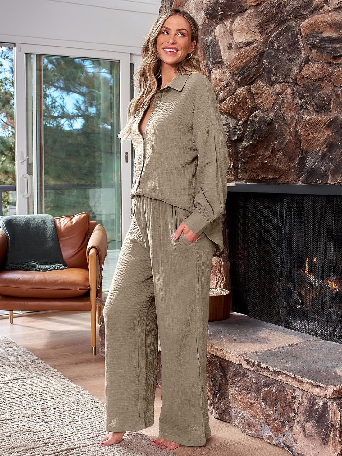 AUTOMET Womens 2 Piece 2024 Spring Clothes Fashion Outfits Two Piece Matching Wide Leg Palazzo Pants Sets Tracksuit Clothes
