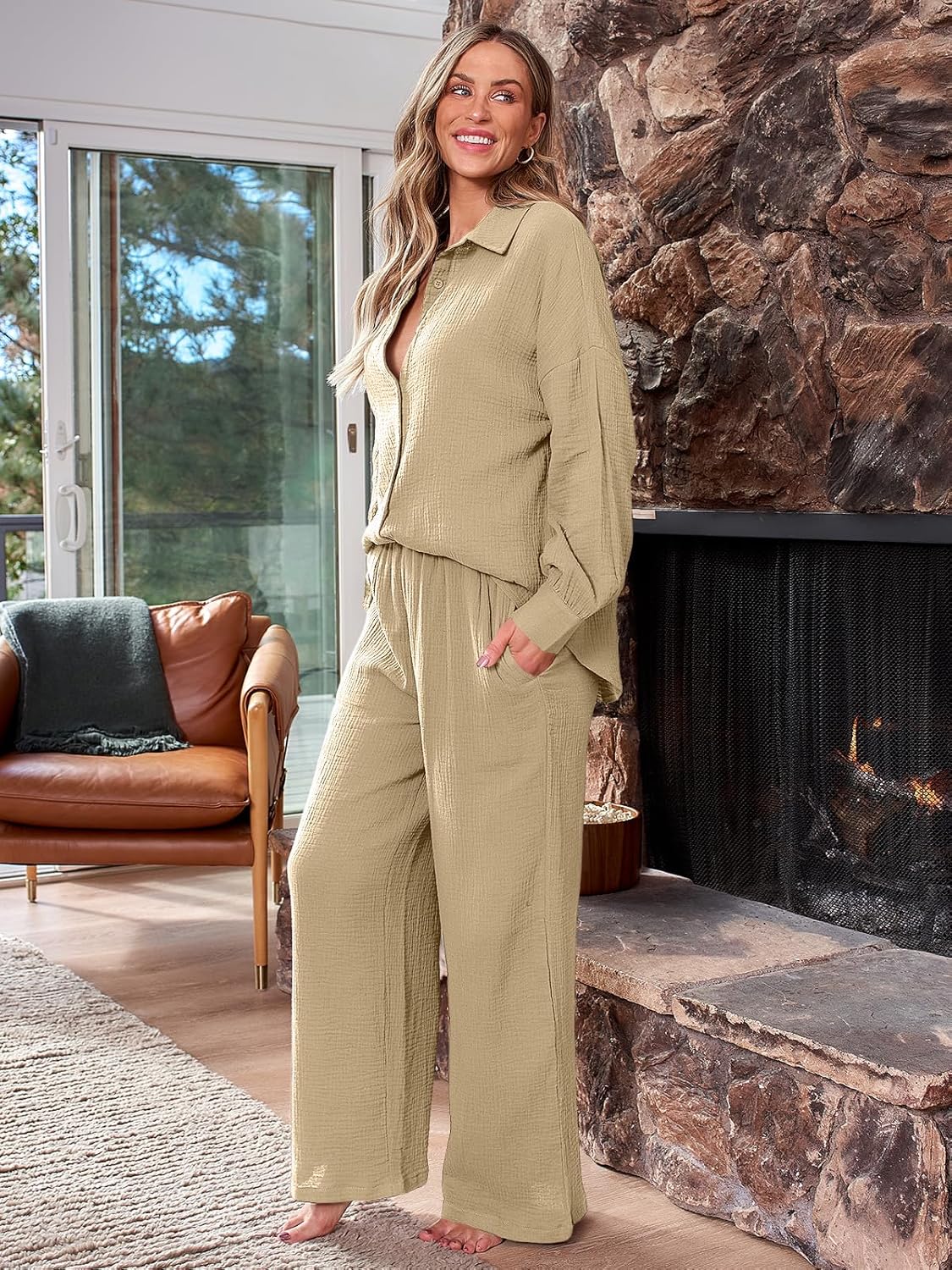 AUTOMET Womens 2 Piece 2024 Spring Clothes Fashion Outfits Two Piece Matching Wide Leg Palazzo Pants Sets Tracksuit Clothes