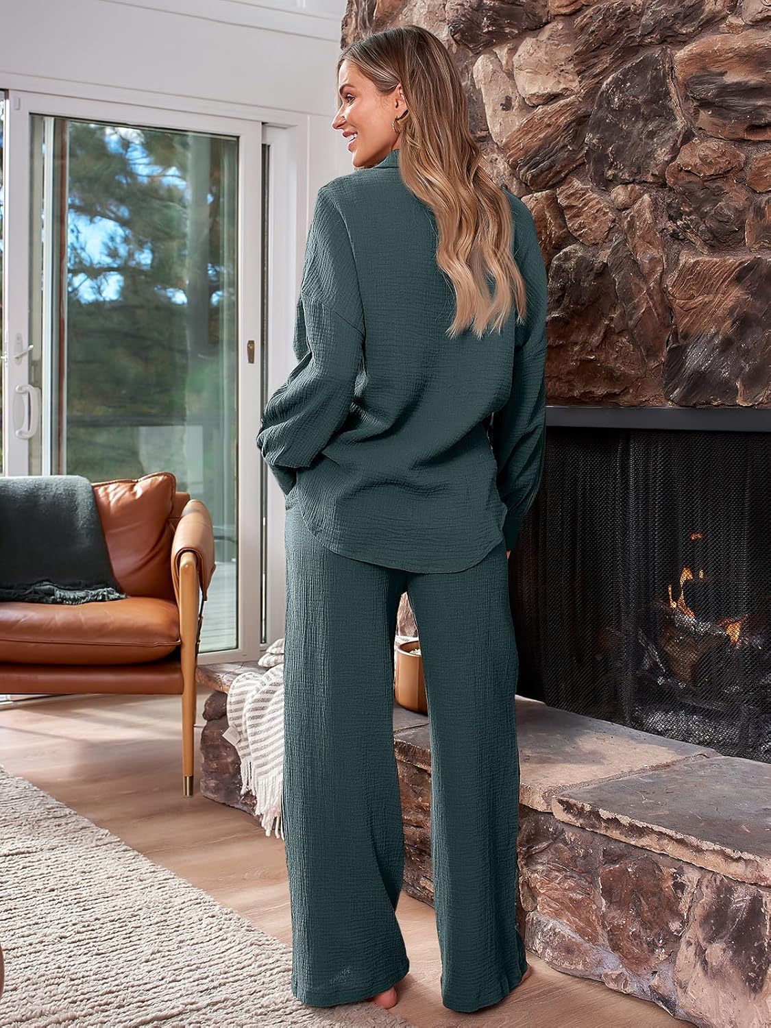 AUTOMET Womens 2 Piece 2024 Spring Clothes Fashion Outfits Two Piece Matching Wide Leg Palazzo Pants Sets Tracksuit Clothes