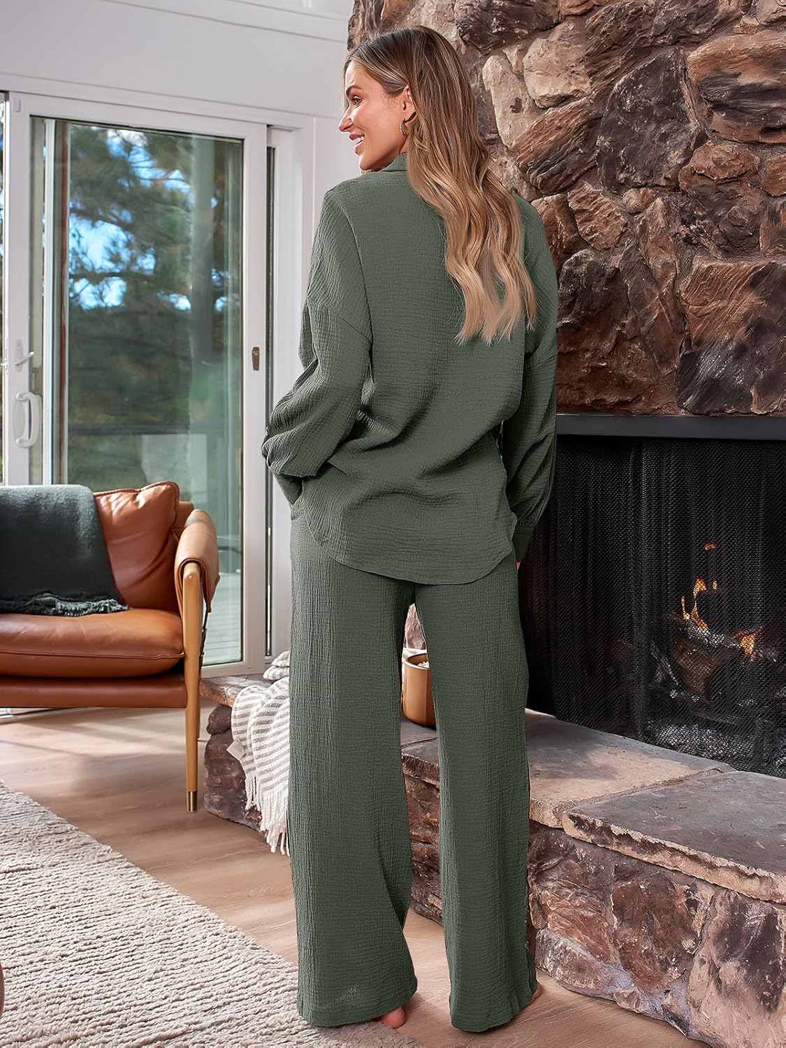 AUTOMET Womens 2 Piece 2024 Spring Clothes Fashion Outfits Two Piece Matching Wide Leg Palazzo Pants Sets Tracksuit Clothes
