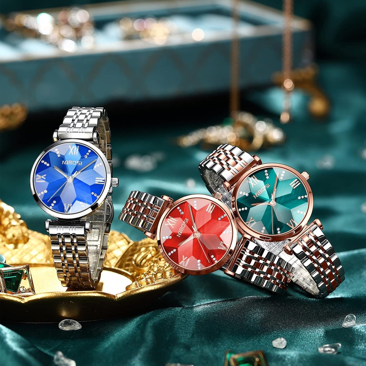 NIBOSI Watches For Women Analog Rose Gold Women's Watches for Girls&Miss&Ladies Diamond Studded with Stylish Watches Waterproof
