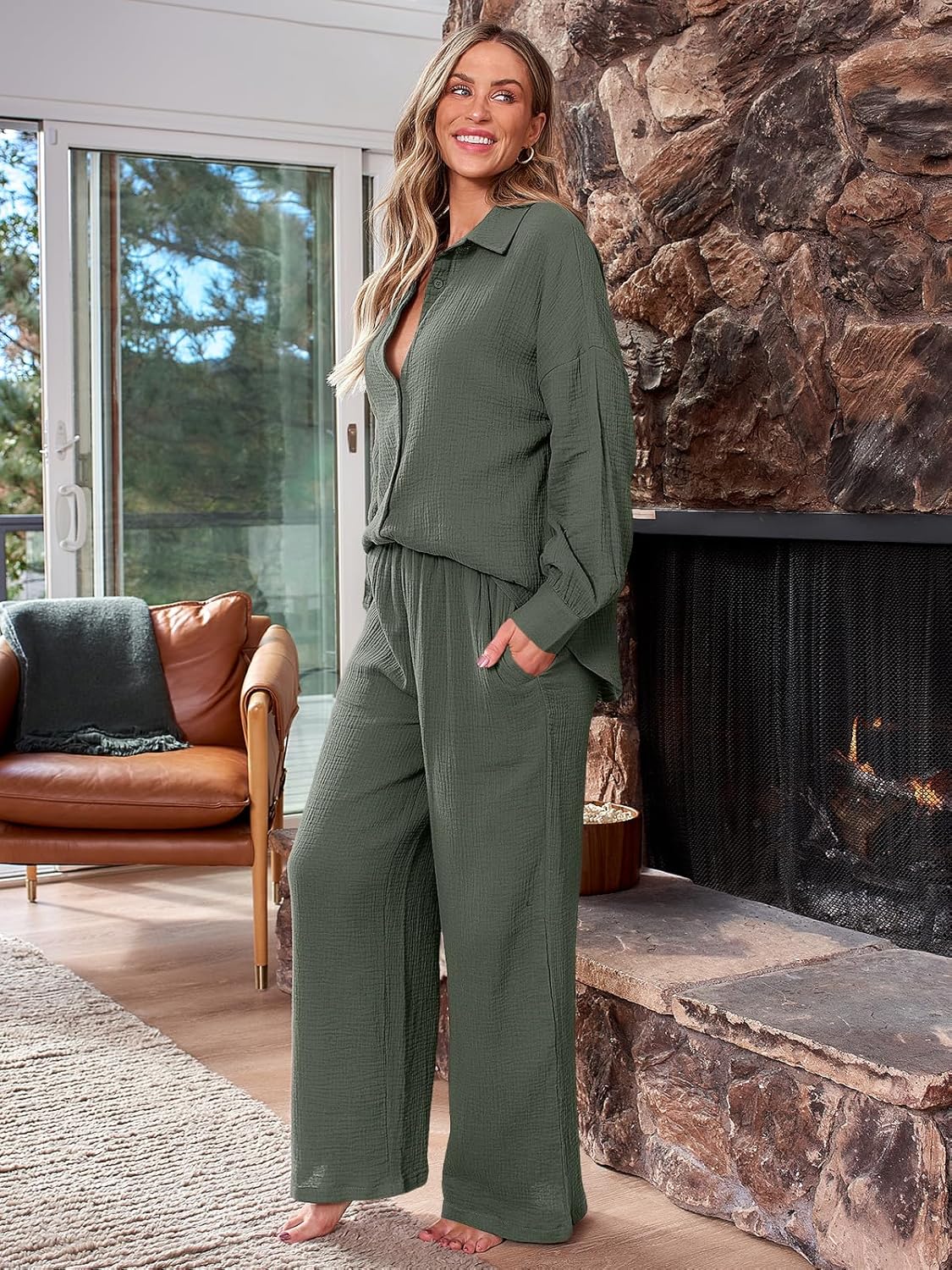 AUTOMET Womens 2 Piece 2024 Spring Clothes Fashion Outfits Two Piece Matching Wide Leg Palazzo Pants Sets Tracksuit Clothes