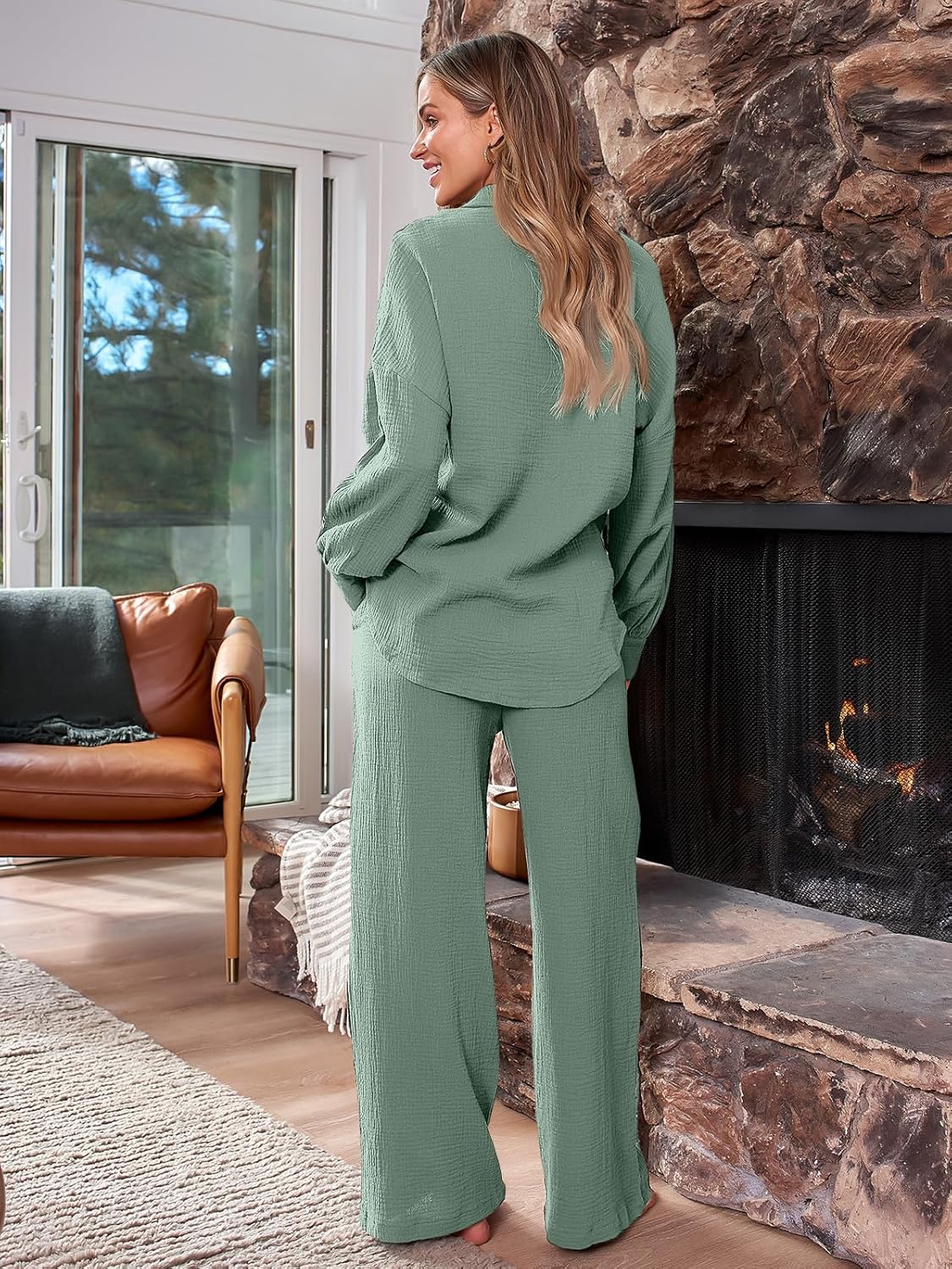 AUTOMET Womens 2 Piece 2024 Spring Clothes Fashion Outfits Two Piece Matching Wide Leg Palazzo Pants Sets Tracksuit Clothes