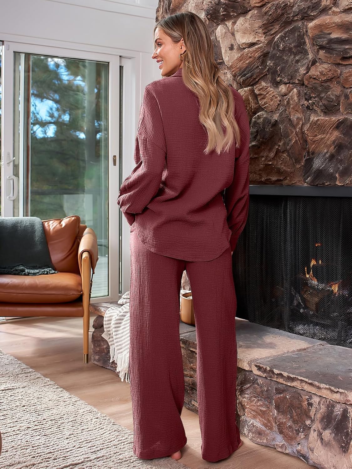 AUTOMET Womens 2 Piece 2024 Spring Clothes Fashion Outfits Two Piece Matching Wide Leg Palazzo Pants Sets Tracksuit Clothes