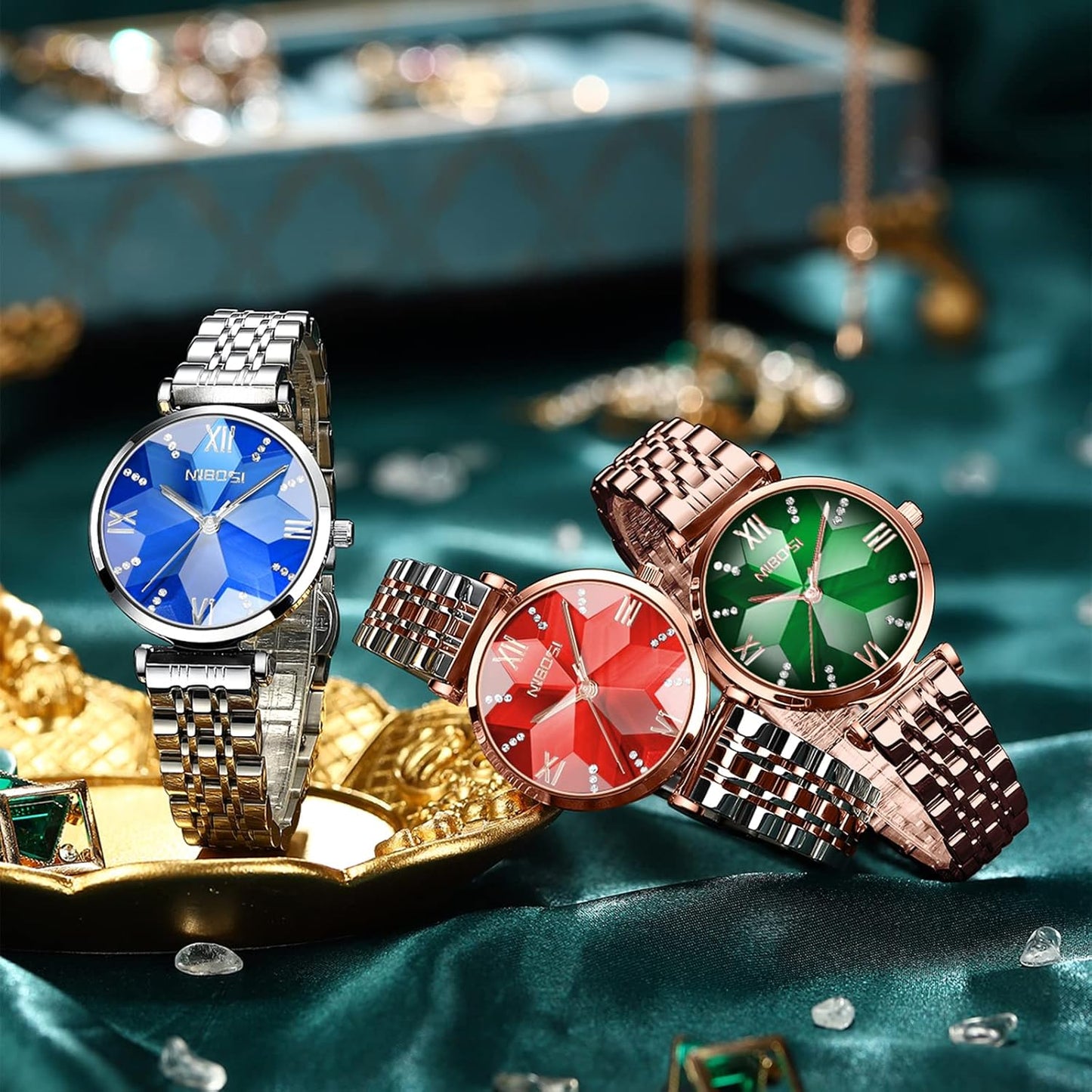 NIBOSI Watches For Women Analog Rose Gold Women's Watches for Girls&Miss&Ladies Diamond Studded with Stylish Watches Waterproof