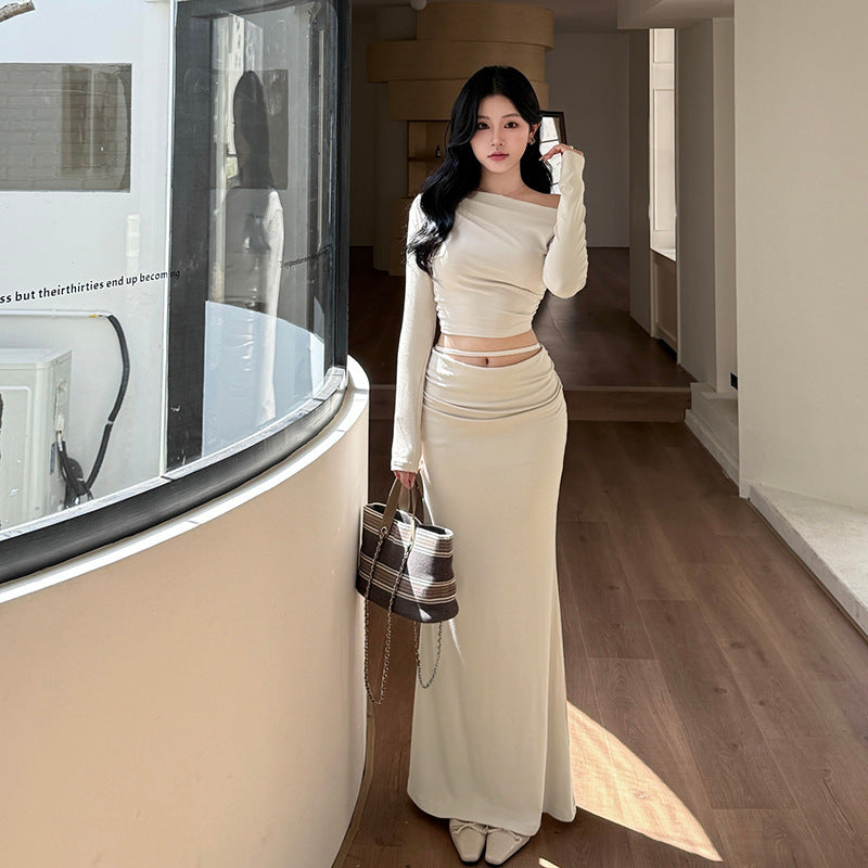 Slanted Shoulder Waist Set