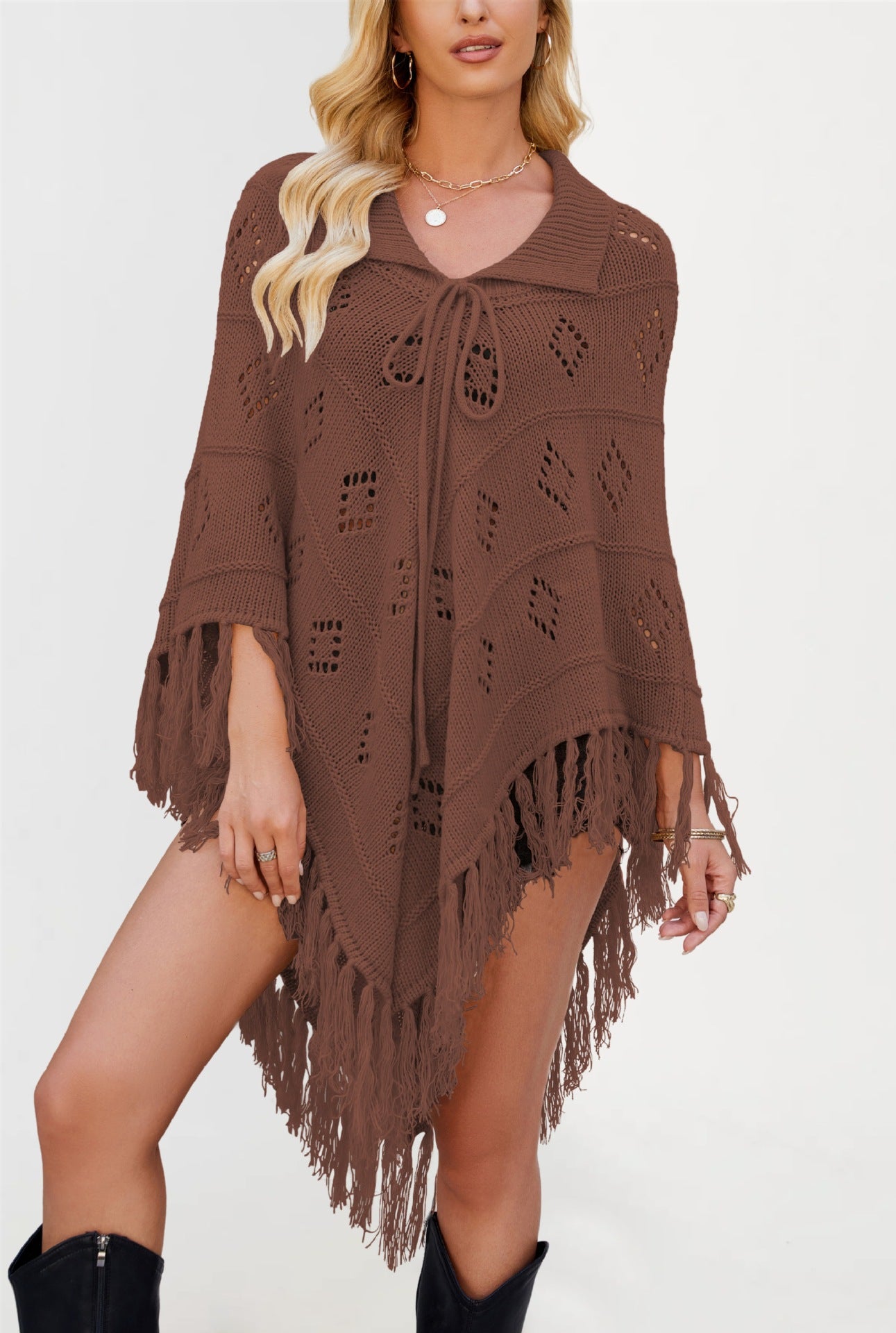 Women's shawl tassel knit autumn and winter