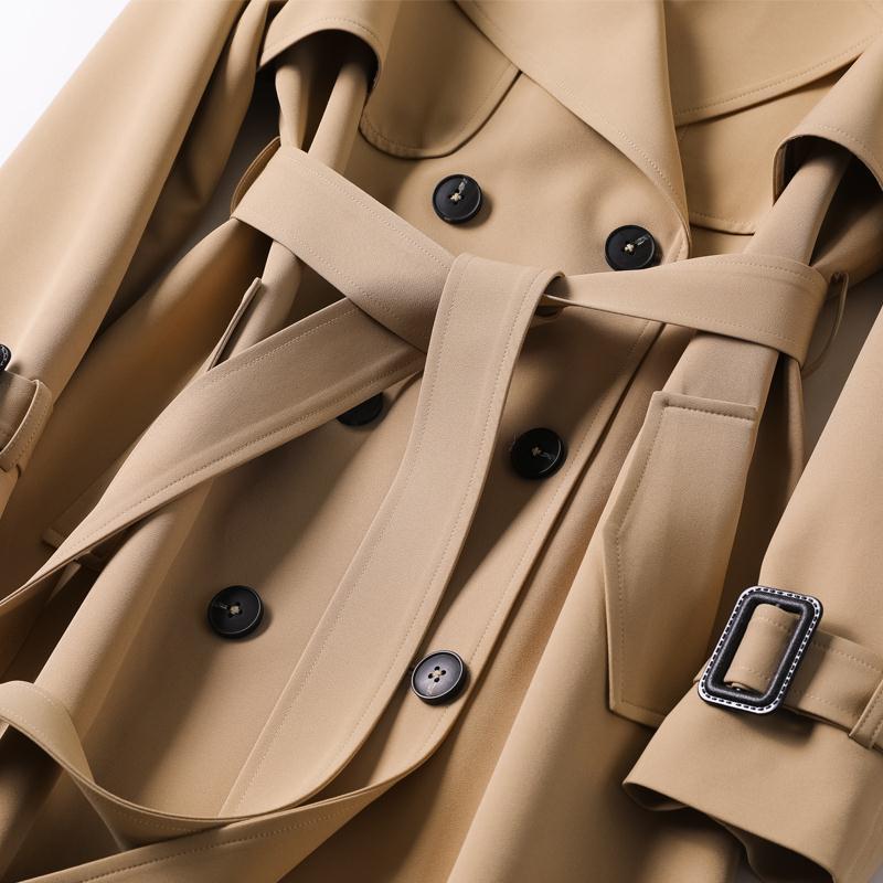 Chic Mid-Length Trench Coat  Oversized Petite-Friendly Knee-Length Outerwear