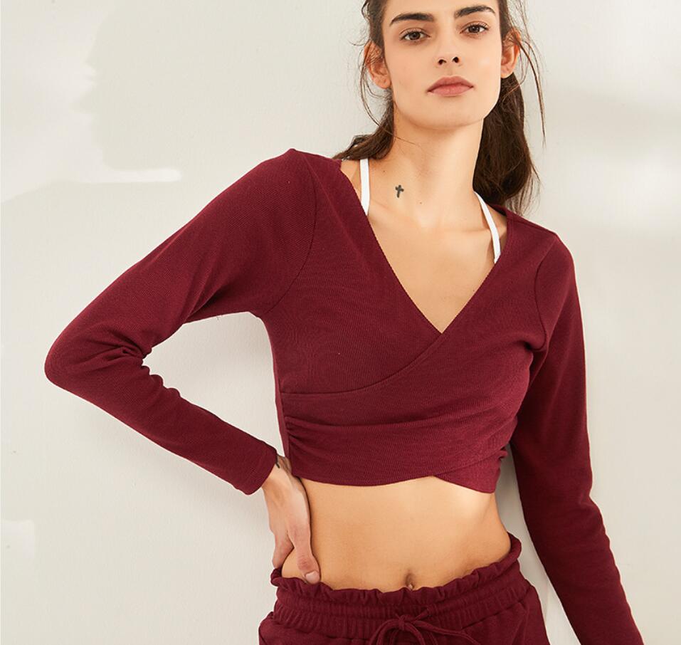 Women Long Sleeves Yoga Crop Top Ribbed Female Breathable Sport T Shirt Workout Fitness shirt Gym top Running  Sweater clothes