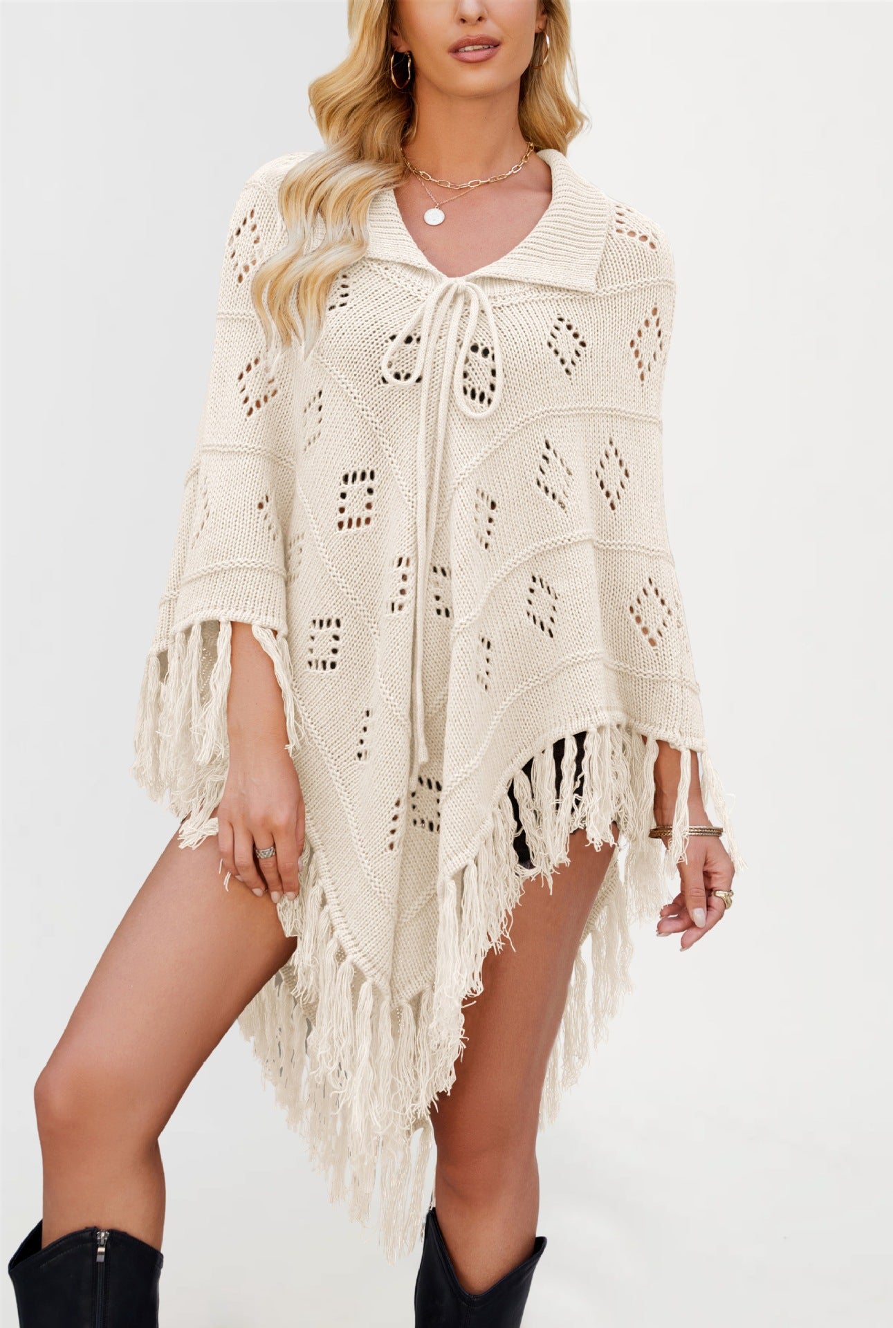 Women's shawl tassel knit autumn and winter