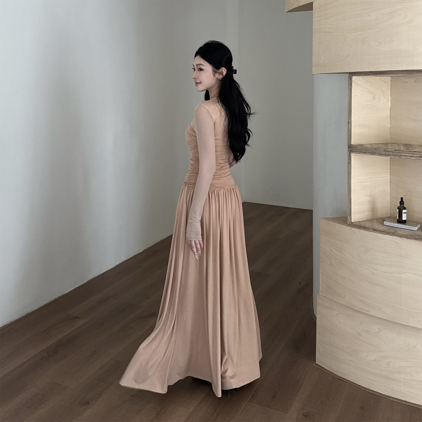 French Waist-Cinch Swing Skirt